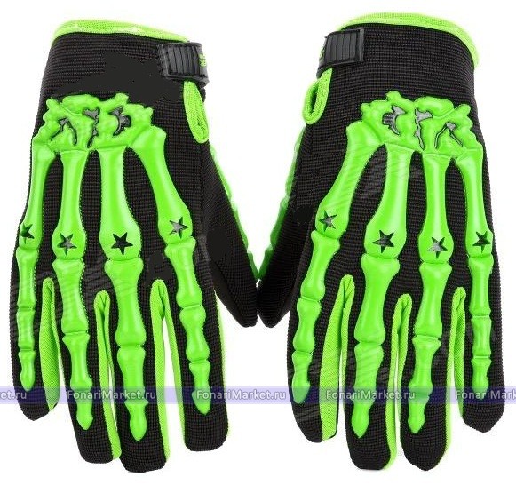 Перчатки - Байкерские перчатки Pro-Biker «Зеленые кости»