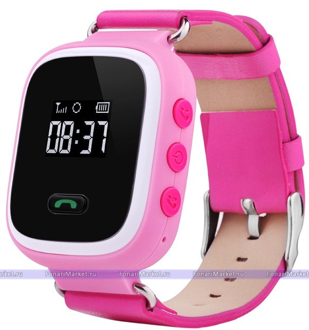Детские часы-телефон Smart Baby Watch Q60 розовые умные часы для детей