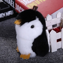 Меховые брелки - Брелок - Пингвин из натурального меха Кролика 14 см. Чёрный