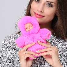 Меховые брелки - Брелок - Кукла из искусственного меха Кролика 18 см. Пурпурный