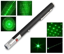 Лазерные указки - Зелёная лазерная указка 200 мВт с 5-ю насадками