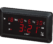 Настольные часы VST - Электронные часы VST-780W Красные