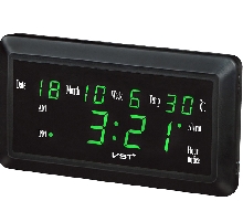 Настольные часы VST - Электронные часы VST-780W Яр-Зелёные