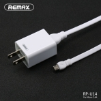 Charger Adapter - Single USB Travel charger with 2.4A 1M Micro cable RP-U14 (EU)
