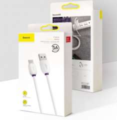 Кабели Baseus - Baseus Purple Ring HW Quick Charging USB Cable For Type-C 40W 1m Black