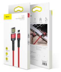 Кабели Baseus - Baseus Cafule Cable（special edition）USB For iP 2.4A 1m Grey + Black