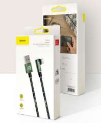 Кабели Baseus - Baseus Camouflage Mobile Game Cable USB For iP 2.4A 1m Green
