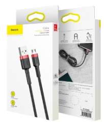 Кабели Baseus - Baseus cafule Cable USB For Micro 2.4A 0.5M Gray + Black
