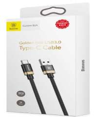 Кабели Baseus - Baseus Golden Belt Series USB3.0 Cable For Type-C 3A 1M Black + red
