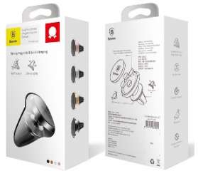 Автомобильные держатели Baseus - Baseus Small Ears Series Air Outlet Magnetic Bracket（Genuine Leather Type）Black