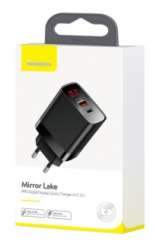 Зарядные устройства Baseus - Baseus Mirror Lake PPS Digital Display quick Charger A + C EU Black