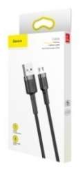 Кабели Baseus - Baseus cafule Cable USB For Micro 2.4A 1M Gray+Black