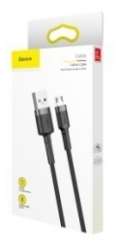 Кабели Baseus - Baseus cafule Cable USB For Micro 1.5A 2M Gray+Black