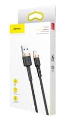 Кабели Baseus - Baseus cafule Cable USB For lightning 2.4A 1M Gold+Black