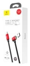 Кабели Baseus - Baseus Magnet Type-C cable(Side insert) For Type-C 1.5M Red+Black