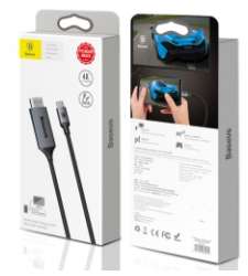 Хабы и разветвители Baseus - Baseus Video Type-C Male To HDMI Male Adapter Cable 1.8M Space gray