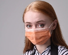 Медицинские маски - Оранжевая медицинская маска трехслойная