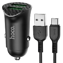 Зарядные устройства и кабели - Автомобильное зарядное устройство HOCO Z39 Farsighted USB - Type-C