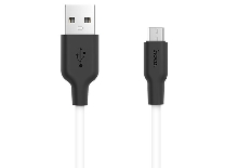 Зарядные устройства и кабели - Кабель USB HOCO X21 Silicone USB - MicroUSB, 1 м, белый/красный