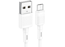 Зарядные устройства и кабели - Кабель HOCO X83 Victory USB - MicroUSB, 2.4А, 1 м, белый
