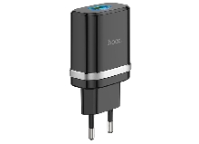 Зарядные устройства и кабели - Зарядное устройство HOCO C12Q Smart 1xUSB, 3A, 18W, черный/белый