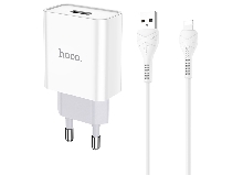 Зарядные устройства и кабели - Зарядное устройство HOCO C81A Asombroso single 1xUSB с Кабелем USB - Lightning, 2.1A, 10W