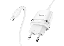 Зарядные устройства и кабели - Зарядное устройство HOCO N1 Ardent 1xUSB с Кабелем USB - Lightning, 2.4A, 10.8W белый/черный