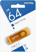 Флешки - Флешка USB 2.0 SmartBuy Twist 64GB желтый