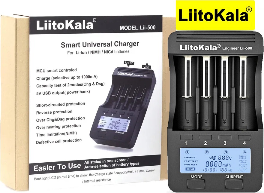 Зарядное устройство LiitoKala Lii-500 Зарядные устройства и кабели - Зарядное устройство LiitoKala Lii-500