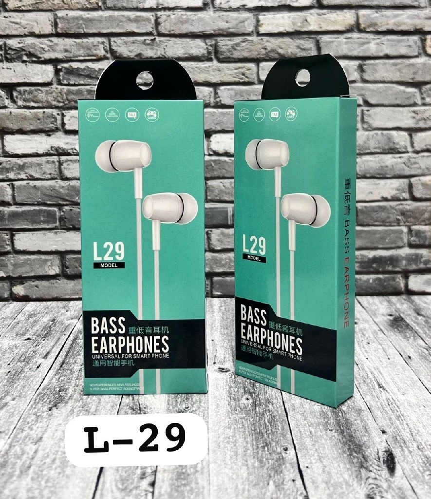 Наушники проводные Bass Earphones L29 Mint Проводные наушники - Наушники проводные Bass Earphones L29 Mint