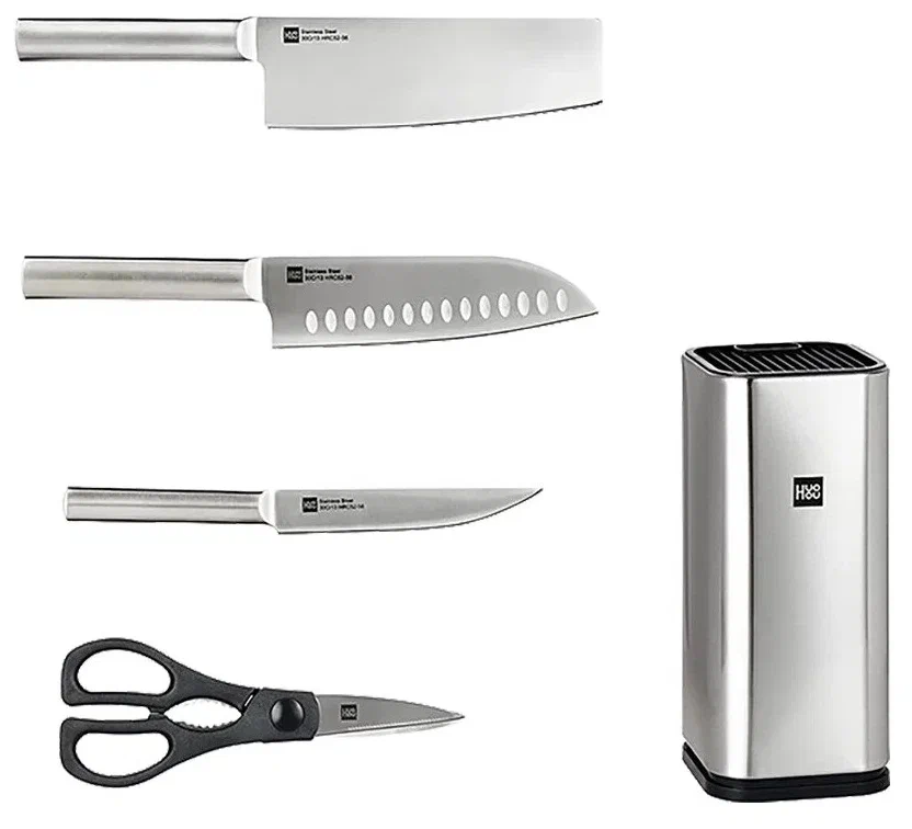 Набор кухонных ножей HuoHou Stainless Steel Kitchen Knife Set (HU0095) Аксессуары Xiaomi - Набор кухонных ножей HuoHou Stainless Steel Kitchen Knife Set (HU0095)