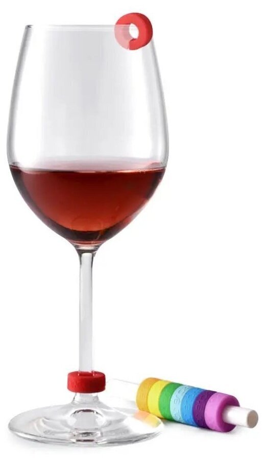 Цветные колечки для бокалов Circle Joy Wine Cup Identification Ring Аксессуары Xiaomi - Цветные колечки для бокалов Circle Joy Wine Cup Identification Ring