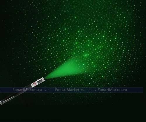 Лазерные указки - Зелёная лазерная указка 300 мВт с насадкой
