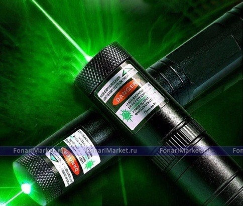 Лазерные указки - Зелёная лазерная указка 1000 мВт с насадкой Laser-303