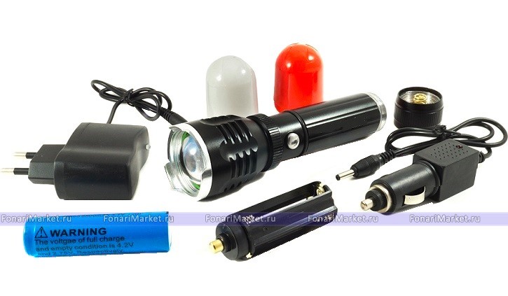 Ручные фонари - Аккумуляторный фонарь Bailong BL-901 с насадками