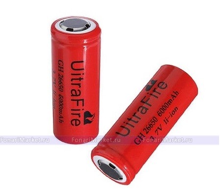 Батарейки и аккумуляторы - Аккумулятор Li-ion 26650 UltraFire 6000 mAh