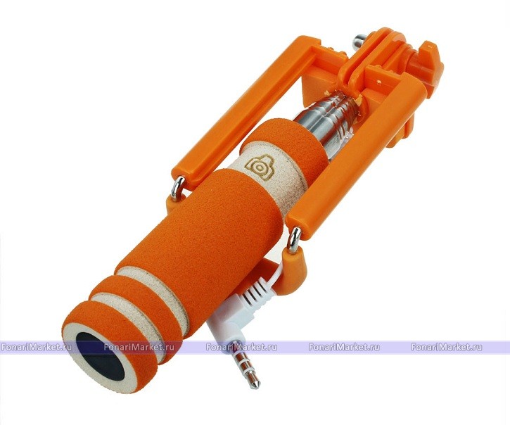 Селфи-палки - Палка для селфи проводной монопод MINI XS Оранжевый