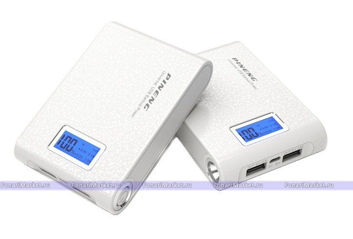 Power Bank аккумуляторы - Внешний аккумулятор с дисплеем Pineng 20000 mAh белый