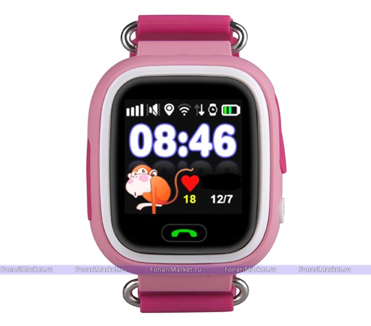 Детские часы-телефон - Детские часы-телефон Smart Baby Watch Q80 розовые