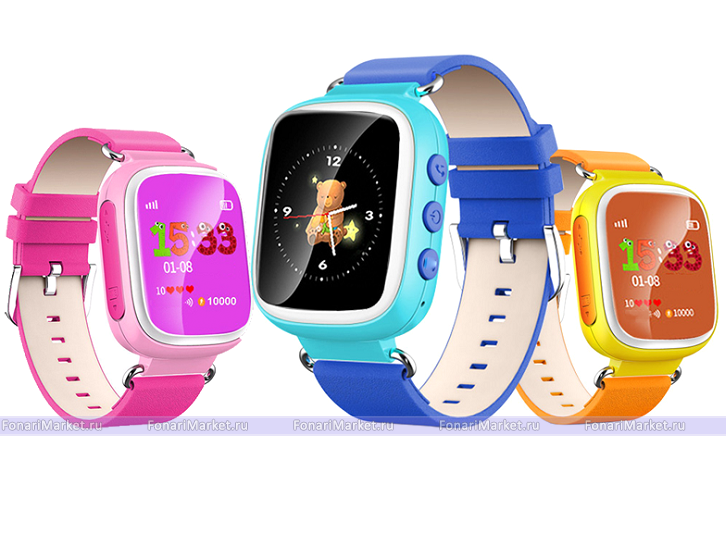 Детские часы-телефон - Детские часы-телефон Smart Baby Watch Q90 синие
