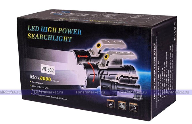 Прожекторные фонари - Фонарь прожектор WD332 XPG T6