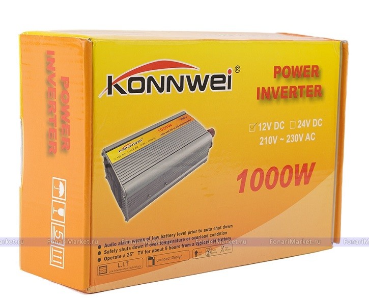 Инверторы - Автомобильный инвертор Konnwei 1000W