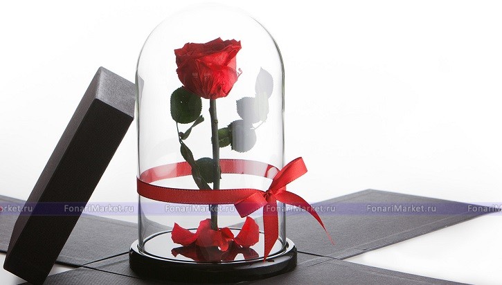 Розы в колбе - Подарочная коробка для розы в колбе