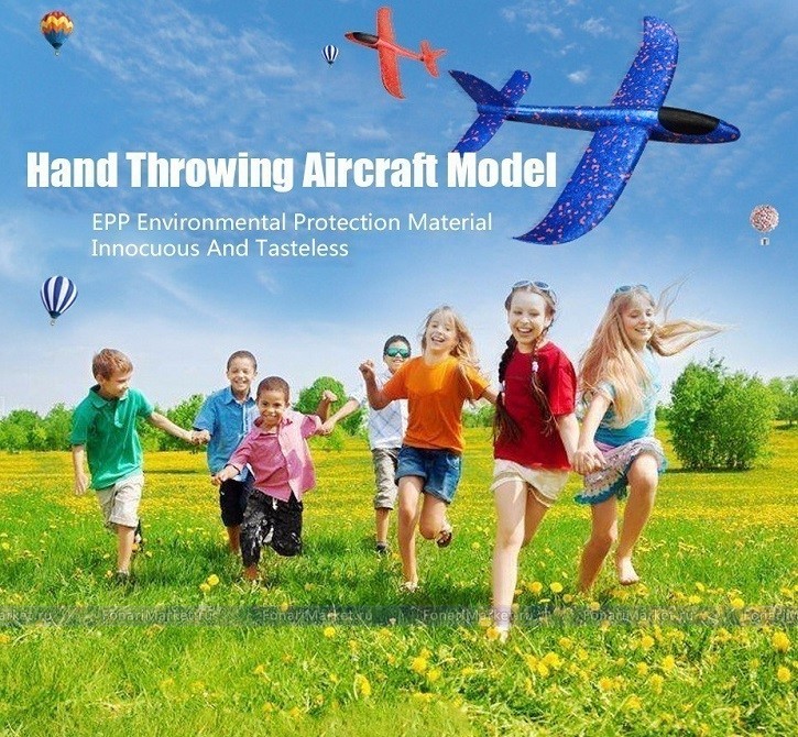Детские товары - Метательный планер LED Самолет 48 см.