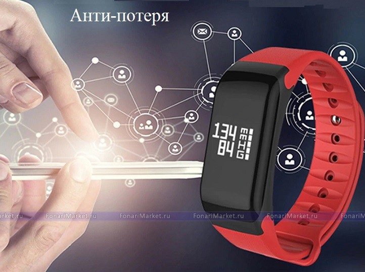 Умные часы - Фитнес-браслет F1 Smart Bracelet красный