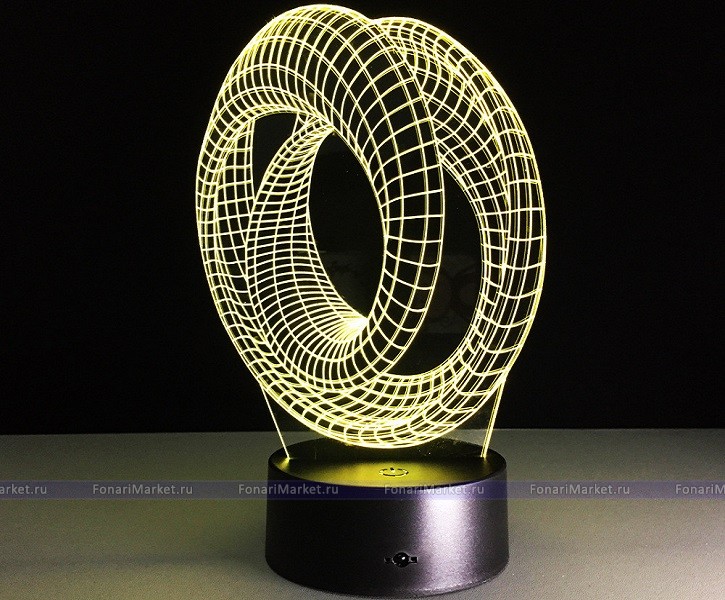 3D лампы - 3D лампа (светильник) «Косички»