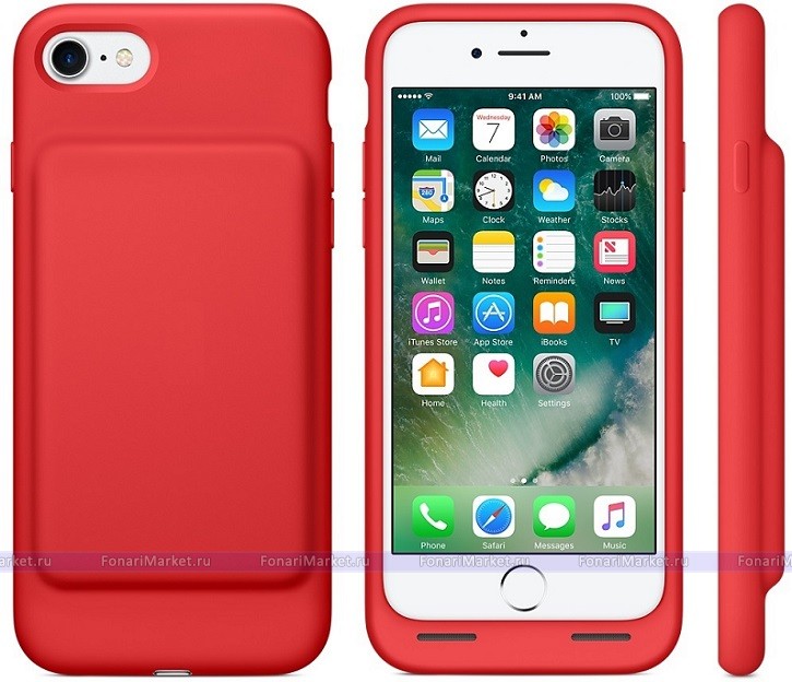 Чехлы-аккумуляторы - Чехол-аккумулятор для iPhone 7 3800 mAh красный