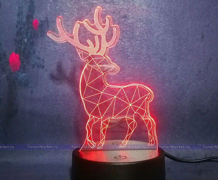 3D лампы - 3D лампа (светильник) «Олень»