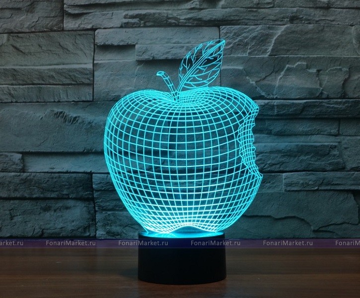 3D лампы - 3D лампа (светильник) «Яблоко»