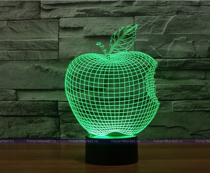 3D лампы - 3D лампа (светильник) «Яблоко»